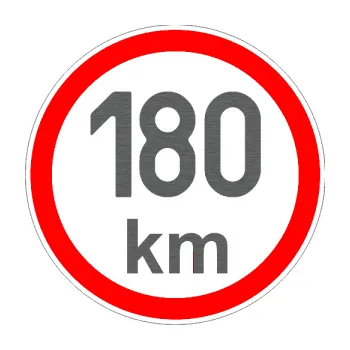 samolepka Maximální rychlost 180km - nejvyšší konstrukční rychlost (62 - škrábaný titan) SAMOLEPKA NA AUTO, NÁLEPKA, FÓLIE, POLEP, TUNING, VLASTNÍ TEXT, TISK, AUTOSAMOLEPKY.cz, POLEPY, OBRÁZEK, LOGO, 3D STICKERS