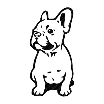 samolepka Pes 070 levá Francouzský buldoček (50 - 3D karbon černý) SAMOLEPKA NA AUTO, NÁLEPKA, FÓLIE, POLEP, TUNING, VLASTNÍ TEXT, TISK, AUTOSAMOLEPKY.cz, POLEPY, OBRÁZEK, LOGO, 3D STICKERS