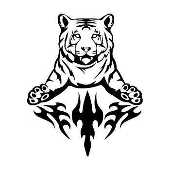 Samolepicí dekorace na vozidlo Animal flames 045 pravá tygr (01 - černá) SAMOLEPKA NA AUTO, NÁLEPKA, FÓLIE, POLEP, TUNING, VLASTNÍ TEXT, TISK, AUTOSAMOLEPKY.cz, POLEPY, OBRÁZEK, LOGO, 3D STICKERS