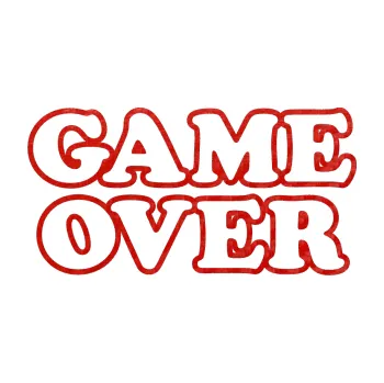 Polep vozidla SAMOLEPKA Game over nad sebou 001 (53 - 3D karbon červený) NA AUTO, NÁLEPKA, FÓLIE, POLEP, TUNING, VLASTNÍ TEXT, TISK, AUTOSAMOLEPKY.cz, POLEPY, OBRÁZEK, LOGO, SAMOLEPKY
