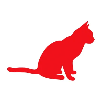 Samolepící dekorace SAMOLEPKA Kočka 008 pravá (10 - červená) NA AUTO, NÁLEPKA, FÓLIE, POLEP, TUNING, VLASTNÍ TEXT, TISK, AUTOSAMOLEPKY.cz, POLEPY, OBRÁZEK, LOGO, SAMOLEPKY