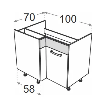 Kuchyňská skříňka Kuchyňská skříňka Duo XL DRZ100x70 dřezová LEVÁ