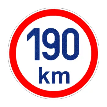 samolepka Maximální rychlost 190km - nejvyšší konstrukční rychlost (89 - Ultra Metalic modrá tmavá) SAMOLEPKA NA AUTO, NÁLEPKA, FÓLIE, POLEP, TUNING, VLASTNÍ TEXT, TISK, AUTOSAMOLEPKY.cz, POLEPY, OBRÁZEK, LOGO, 3D STICKERS