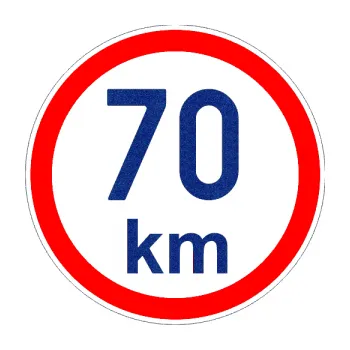 samolepka Maximální rychlost 70km - nejvyšší konstrukční rychlost (89 - Ultra Metalic modrá tmavá) SAMOLEPKA NA AUTO, NÁLEPKA, FÓLIE, POLEP, TUNING, VLASTNÍ TEXT, TISK, AUTOSAMOLEPKY.cz, POLEPY, OBRÁZEK, LOGO, 3D STICKERS