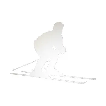 Samolepicí dekorace na vozidlo Lyžař 009 pravá (82 - odrazková reflexní bílá) SAMOLEPKA NA AUTO, NÁLEPKA, FÓLIE, POLEP, TUNING, VLASTNÍ TEXT, TISK, AUTOSAMOLEPKY.cz, POLEPY, OBRÁZEK, LOGO, 3D STICKERS