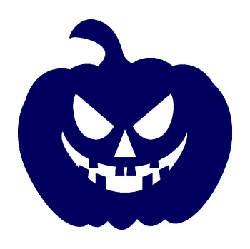 Samolepící dekorace Halloween 015 levá dýně (23 - tmavě modrá) SAMOLEPKA NA AUTO, NÁLEPKA, FÓLIE, POLEP, TUNING, VLASTNÍ TEXT, TISK, AUTOSAMOLEPKY.cz, POLEPY, OBRÁZEK, LOGO, 3D STICKERS