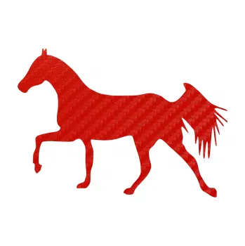 Samolepící dekorace Kůň 001 levá (53 - 3D karbon červený) SAMOLEPKA NA AUTO, NÁLEPKA, FÓLIE, POLEP, TUNING, VLASTNÍ TEXT, TISK, AUTOSAMOLEPKY.cz, POLEPY, OBRÁZEK, LOGO, 3D STICKERS