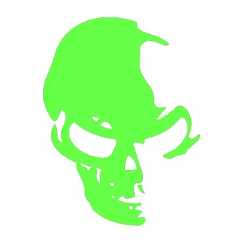 Samolepicí dekorace na vozidlo Lebka 002 pravá (71 - Fluorescentní zelená) SAMOLEPKA NA AUTO, NÁLEPKA, FÓLIE, POLEP, TUNING, VLASTNÍ TEXT, TISK, AUTOSAMOLEPKY.cz, POLEPY, OBRÁZEK, LOGO, 3D STICKERS