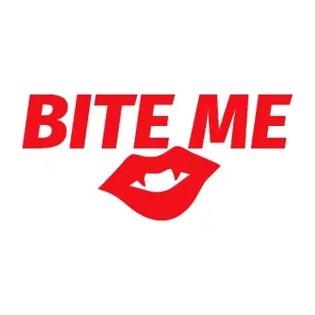 Polep vozidla SAMOLEPKA Bite me (10 - červená) NA AUTO, NÁLEPKA, FÓLIE, POLEP, TUNING, VLASTNÍ TEXT, TISK, AUTOSAMOLEPKY.cz, POLEPY, OBRÁZEK, LOGO, SAMOLEPKY