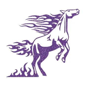 Samolepicí dekorace na vozidlo Animal flames 001 pravá kůň (87 - Ultra Metalic fialová) SAMOLEPKA NA AUTO, NÁLEPKA, FÓLIE, POLEP, TUNING, VLASTNÍ TEXT, TISK, AUTOSAMOLEPKY.cz, POLEPY, OBRÁZEK, LOGO, 3D STICKERS