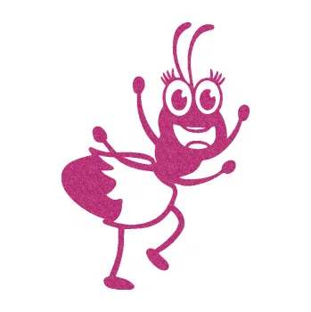 Autodoplněk Samolepka na auto Paní mravencová pravá (90 - Ultra Metalic růžová) NÁLEPKA, FÓLIE, POLEPY, TUNING, VLASTNÍ TEXT, TISK, AUTOSAMOLEPKY.cz, SAMOLEPKY, OBRÁZEK, LOGO, VÝROBA, PRODEJ