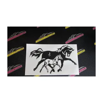 Samolepící dekorace SAMOLEPKA Koníci 003 pravá kobylka s hříbětem (17 - šedá) NA AUTO, NÁLEPKA, FÓLIE, POLEP, TUNING, VLASTNÍ TEXT, TISK, AUTOSAMOLEPKY.cz, POLEPY, OBRÁZEK, LOGO, SAMOLEPKY