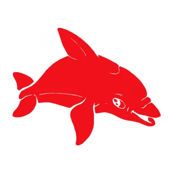 Samolepící dekorace SAMOLEPKA Delfín 003 pravá (10 - červená) NA AUTO, NÁLEPKA, FÓLIE, POLEP, TUNING, VLASTNÍ TEXT, TISK, AUTOSAMOLEPKY.cz, POLEPY, OBRÁZEK, LOGO, SAMOLEPKY