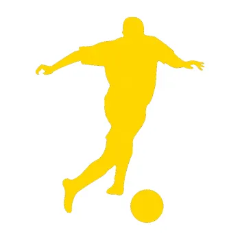 Samolepicí dekorace na vozidlo Fotbalista 030 pravá (13 - jasně žlutá) SAMOLEPKA NA AUTO, NÁLEPKA, FÓLIE, POLEP, TUNING, VLASTNÍ TEXT, TISK, AUTOSAMOLEPKY.cz, POLEPY, OBRÁZEK, LOGO, 3D STICKERS