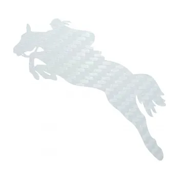 Samolepící dekorace SAMOLEPKA Kůň 084 levá s jezdkyní (51 - 3D karbon bílý) NA AUTO, NÁLEPKA, FÓLIE, POLEP, TUNING, VLASTNÍ TEXT, TISK, AUTOSAMOLEPKY.cz, POLEPY, OBRÁZEK, LOGO, SAMOLEPKY