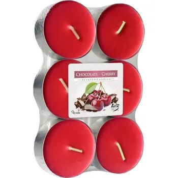 Svíčka Svíčka čajová vonná maxi 6 ks - čokoláda - višeň