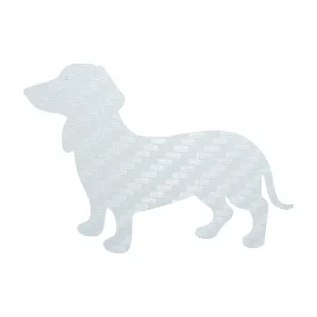 Polep vozidla SAMOLEPKA Pes 112 levá Jezevčík (51 - 3D karbon bílý) NA AUTO, NÁLEPKA, FÓLIE, POLEP, TUNING, VLASTNÍ TEXT, TISK, AUTOSAMOLEPKY.cz, POLEPY, OBRÁZEK, LOGO, SAMOLEPKY