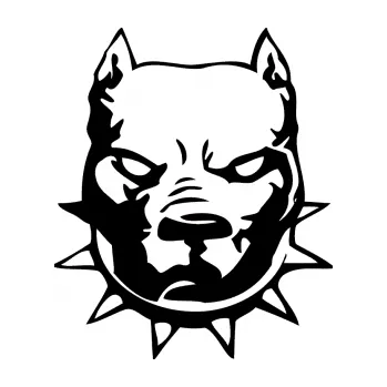 Samolepicí dekorace na vozidlo Pitbull hlava 002 pravá (01 - černá) SAMOLEPKA NA AUTO, NÁLEPKA, FÓLIE, POLEP, TUNING, VLASTNÍ TEXT, TISK, AUTOSAMOLEPKY.cz, POLEPY, OBRÁZEK, LOGO, 3D STICKERS