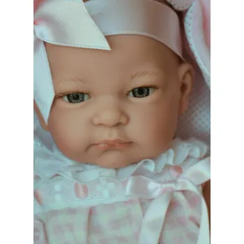 Panenka Realistické miminko - holčička - Menší Jenny v zavinovačce od firmy Lamagik (španělské miminko 39 cm)
