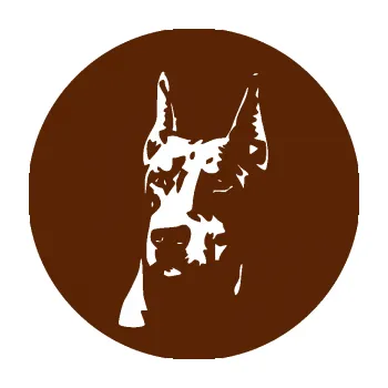 Polep vozidla Pes 142 levá dobrman (15 - hnědá) SAMOLEPKA NA AUTO, NÁLEPKA, FÓLIE, POLEP, TUNING, VLASTNÍ TEXT, TISK, AUTOSAMOLEPKY.cz, POLEPY, OBRÁZEK, LOGO, 3D STICKERS