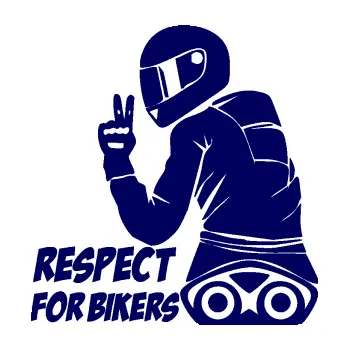 Samolepicí dekorace na vozidlo Motorkář 003 levá respect for bikers nápis (23 - tmavě modrá) SAMOLEPKA NA AUTO, NÁLEPKA, FÓLIE, POLEP, TUNING, VLASTNÍ TEXT, TISK, AUTOSAMOLEPKY.cz, POLEPY, OBRÁZEK, LOGO, 3D STICKERS