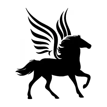 Samolepící dekorace SAMOLEPKA Pegas 002 pravá okřídlený kůň (01 - černá) NA AUTO, NÁLEPKA, FÓLIE, POLEP, TUNING, VLASTNÍ TEXT, TISK, AUTOSAMOLEPKY.cz, POLEPY, OBRÁZEK, LOGO, SAMOLEPKY