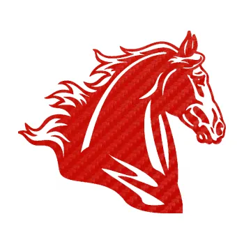 Samolepící dekorace Kůň 058 pravá hlava s hřívou (53 - 3D karbon červený) SAMOLEPKA NA AUTO, NÁLEPKA, FÓLIE, POLEP, TUNING, VLASTNÍ TEXT, TISK, AUTOSAMOLEPKY.cz, POLEPY, OBRÁZEK, LOGO, 3D STICKERS