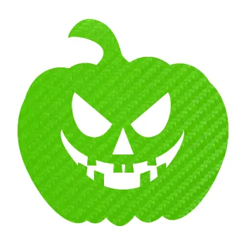 Samolepící dekorace Halloween 015 levá dýně (58 - 3D karbon zelený kawasaki) SAMOLEPKA NA AUTO, NÁLEPKA, FÓLIE, POLEP, TUNING, VLASTNÍ TEXT, TISK, AUTOSAMOLEPKY.cz, POLEPY, OBRÁZEK, LOGO, 3D STICKERS