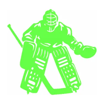 Samolepicí dekorace na vozidlo Hokejista 028 levá brankář (71 - Fluorescentní zelená) SAMOLEPKA NA AUTO, NÁLEPKA, FÓLIE, POLEP, TUNING, VLASTNÍ TEXT, TISK, AUTOSAMOLEPKY.cz, POLEPY, OBRÁZEK, LOGO, 3D STICKERS