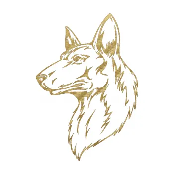 Polep vozidla SAMOLEPKA Pes 019 levá (59 - 3D karbon zlatý) NA AUTO, NÁLEPKA, FÓLIE, POLEP, TUNING, VLASTNÍ TEXT, TISK, AUTOSAMOLEPKY.cz, POLEPY, OBRÁZEK, LOGO, SAMOLEPKY