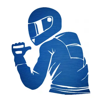 Samolepící dekorace SAMOLEPKA Motorkář 001 levá (65 - škrábaný kov modrý) NA AUTO, NÁLEPKA, FÓLIE, POLEP, TUNING, VLASTNÍ TEXT, TISK, AUTOSAMOLEPKY.cz, POLEPY, OBRÁZEK, LOGO, SAMOLEPKY