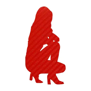 Polep vozidla Erotická žena 044 pravá (53 - 3D karbon červený) SAMOLEPKA NA AUTO, NÁLEPKA, FÓLIE, POLEP, TUNING, VLASTNÍ TEXT, TISK, AUTOSAMOLEPKY.cz, POLEPY, OBRÁZEK, LOGO, 3D STICKERS