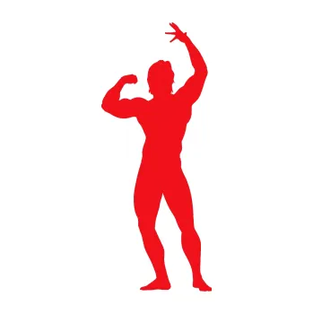 Polep vozidla SAMOLEPKA Kulturista 002 pravá (10 - červená) NA AUTO, NÁLEPKA, FÓLIE, POLEP, TUNING, VLASTNÍ TEXT, TISK, AUTOSAMOLEPKY.cz, POLEPY, OBRÁZEK, LOGO, SAMOLEPKY