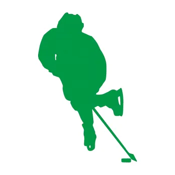 Samolepicí dekorace na vozidlo Hokejista 021 pravá (12 - zelená) SAMOLEPKA NA AUTO, NÁLEPKA, FÓLIE, POLEP, TUNING, VLASTNÍ TEXT, TISK, AUTOSAMOLEPKY.cz, POLEPY, OBRÁZEK, LOGO, 3D STICKERS