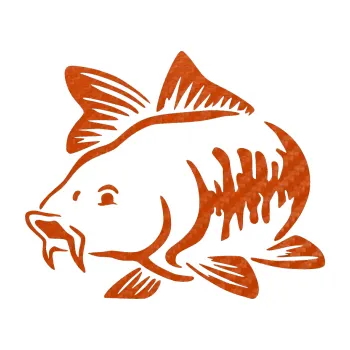 Polep vozidla SAMOLEPKA Kapr 001 levá (54 - 3D karbon oranžový) NA AUTO, NÁLEPKA, FÓLIE, POLEP, TUNING, VLASTNÍ TEXT, TISK, AUTOSAMOLEPKY.cz, POLEPY, OBRÁZEK, LOGO, SAMOLEPKY