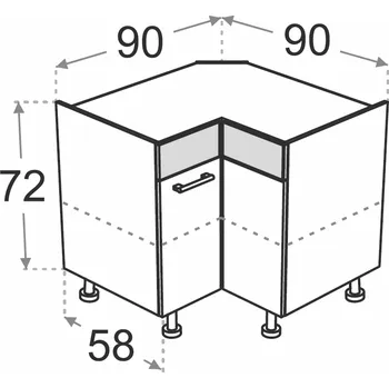 Kuchyňská skříňka Kuchyňská skříňka Duo XL DRP90 rohová