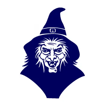 Samolepící dekorace SAMOLEPKA Čarodějnice 002 pravá hlava s kloboukem (23 - tmavě modrá) NA AUTO, NÁLEPKA, FÓLIE, POLEP, TUNING, VLASTNÍ TEXT, TISK, AUTOSAMOLEPKY.cz, POLEPY, OBRÁZEK, LOGO, SAMOLEPKY