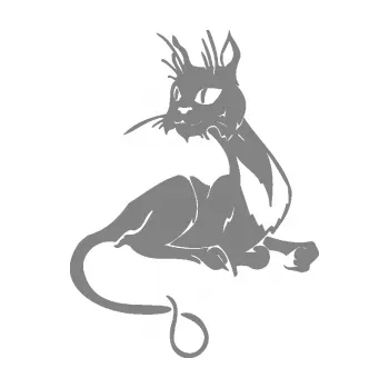 Samolepící dekorace SAMOLEPKA Kočka 015 levá (17 - šedá) NA AUTO, NÁLEPKA, FÓLIE, POLEP, TUNING, VLASTNÍ TEXT, TISK, AUTOSAMOLEPKY.cz, POLEPY, OBRÁZEK, LOGO, SAMOLEPKY