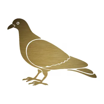 Samolepicí dekorace na vozidlo Holub 002 levá (64 - škrábaný kov zlatý) SAMOLEPKA NA AUTO, NÁLEPKA, FÓLIE, POLEP, TUNING, VLASTNÍ TEXT, TISK, AUTOSAMOLEPKY.cz, POLEPY, OBRÁZEK, LOGO, 3D STICKERS