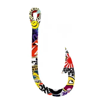 Samolepicí dekorace na vozidlo Háček na ryby 001 pravá (83 - Sticker bomb) SAMOLEPKA NA AUTO, NÁLEPKA, FÓLIE, POLEP, TUNING, VLASTNÍ TEXT, TISK, AUTOSAMOLEPKY.cz, POLEPY, OBRÁZEK, LOGO, 3D STICKERS