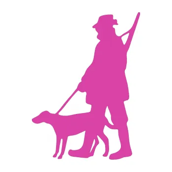 Samolepící dekorace Myslivec 002 levá (16 - růžová) SAMOLEPKA NA AUTO, NÁLEPKA, FÓLIE, POLEP, TUNING, VLASTNÍ TEXT, TISK, AUTOSAMOLEPKY.cz, POLEPY, OBRÁZEK, LOGO, 3D STICKERS