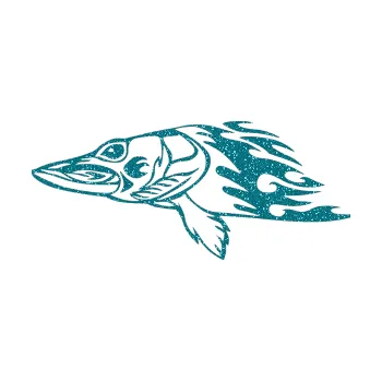 Samolepicí dekorace na vozidlo Animal flames 074 levá ryba (92 - Ultra Metalic tyrkysová) SAMOLEPKA NA AUTO, NÁLEPKA, FÓLIE, POLEP, TUNING, VLASTNÍ TEXT, TISK, AUTOSAMOLEPKY.cz, POLEPY, OBRÁZEK, LOGO, 3D STICKERS