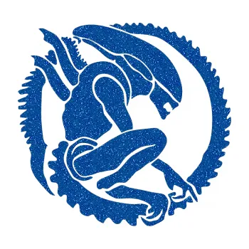 Samolepicí dekorace na vozidlo Alien 001 pravá (88 - Ultra Metalic modrá) SAMOLEPKA NA AUTO, NÁLEPKA, FÓLIE, POLEP, TUNING, VLASTNÍ TEXT, TISK, AUTOSAMOLEPKY.cz, POLEPY, OBRÁZEK, LOGO, 3D STICKERS