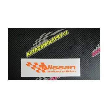Polep vozidla SAMOLEPKA Nissan limited edition levá (10 - červená) NA AUTO, NÁLEPKA, FÓLIE, POLEP, TUNING, VLASTNÍ TEXT, TISK, AUTOSAMOLEPKY.cz, POLEPY, OBRÁZEK, LOGO, SAMOLEPKY