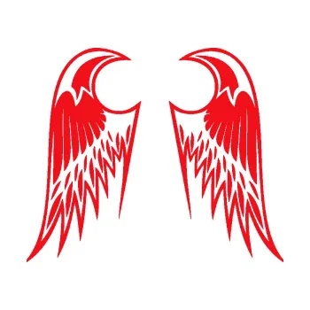 Samolepící dekorace SAMOLEPKA Křídla 006 (10 - červená) NA AUTO, NÁLEPKA, FÓLIE, POLEP, TUNING, VLASTNÍ TEXT, TISK, AUTOSAMOLEPKY.cz, POLEPY, OBRÁZEK, LOGO, SAMOLEPKY