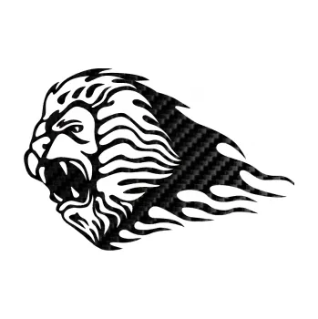 Samolepicí dekorace na vozidlo Animal flames 014 levá lev (50 - 3D karbon černý) SAMOLEPKA NA AUTO, NÁLEPKA, FÓLIE, POLEP, TUNING, VLASTNÍ TEXT, TISK, AUTOSAMOLEPKY.cz, POLEPY, OBRÁZEK, LOGO, 3D STICKERS