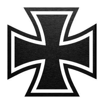 samolepka Maltézský kříž 001 (63 - škrábaný kov černý) SAMOLEPKA NA AUTO, NÁLEPKA, FÓLIE, POLEP, TUNING, VLASTNÍ TEXT, TISK, AUTOSAMOLEPKY.cz, POLEPY, OBRÁZEK, LOGO, 3D STICKERS