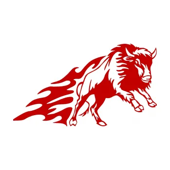 Samolepicí dekorace na vozidlo Animal flames 089 pravá býk (18 - tmavě červená) SAMOLEPKA NA AUTO, NÁLEPKA, FÓLIE, POLEP, TUNING, VLASTNÍ TEXT, TISK, AUTOSAMOLEPKY.cz, POLEPY, OBRÁZEK, LOGO, 3D STICKERS