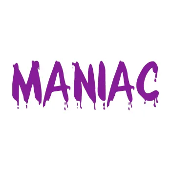 Polep vozidla SAMOLEPKA Maniac 002 (14 - fialová) NA AUTO, NÁLEPKA, FÓLIE, POLEP, TUNING, VLASTNÍ TEXT, TISK, AUTOSAMOLEPKY.cz, POLEPY, OBRÁZEK, LOGO, SAMOLEPKY