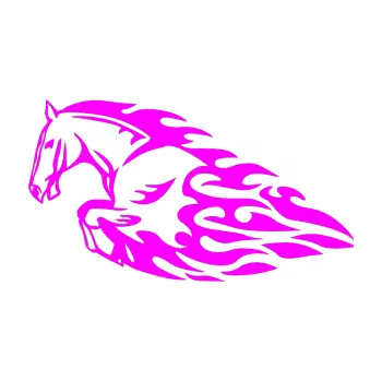 Samolepicí dekorace na vozidlo Animal flames 008 levá kůň (72 - Fluorescentní růžová) SAMOLEPKA NA AUTO, NÁLEPKA, FÓLIE, POLEP, TUNING, VLASTNÍ TEXT, TISK, AUTOSAMOLEPKY.cz, POLEPY, OBRÁZEK, LOGO, 3D STICKERS